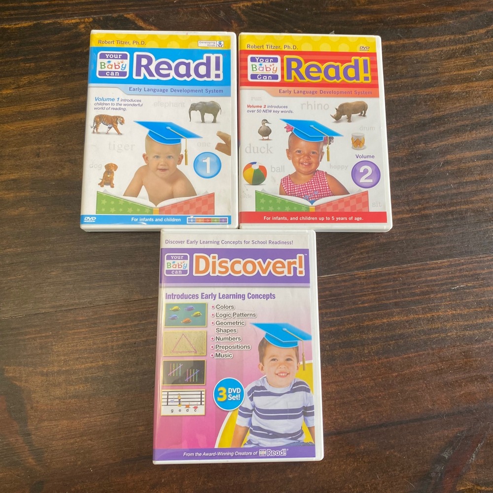 Your Baby Can Read & Discover DVD Set Vol 1 2 Early Learning Robert Titzer Ph.D.